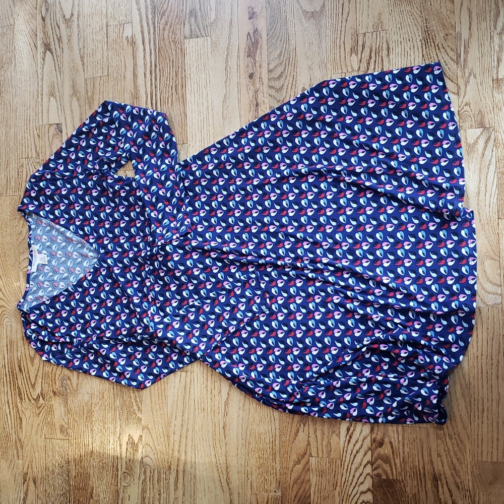 (S) Motherhood Maternity Colorful Geometric Empire Waist Fit & Flare Stretch